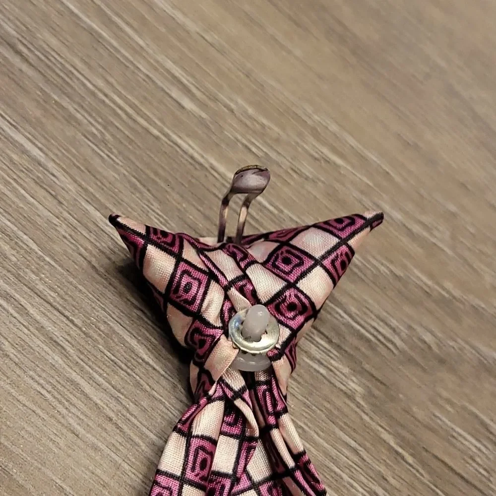Fushia and White Kids Clip-on Tie